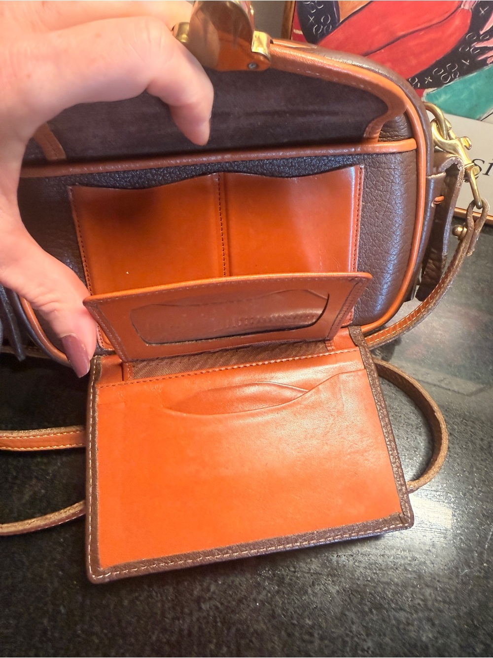 Brown & Tan Leather Crossbody Camera Bag - Picture 7 of 14